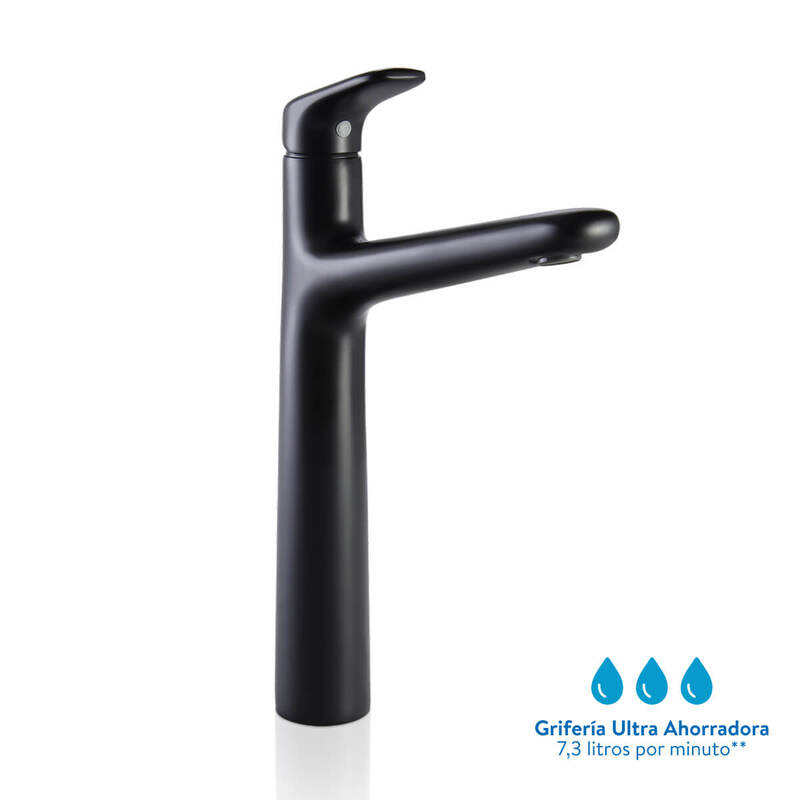 GRIFERIA PARA LAVAMANOS MONOCONTROL LIQUID ALTA MATE BLACK