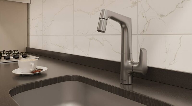 GRIFERIA PARA LAVAPLATOS MONOCONTROL CASCADE TITANIO