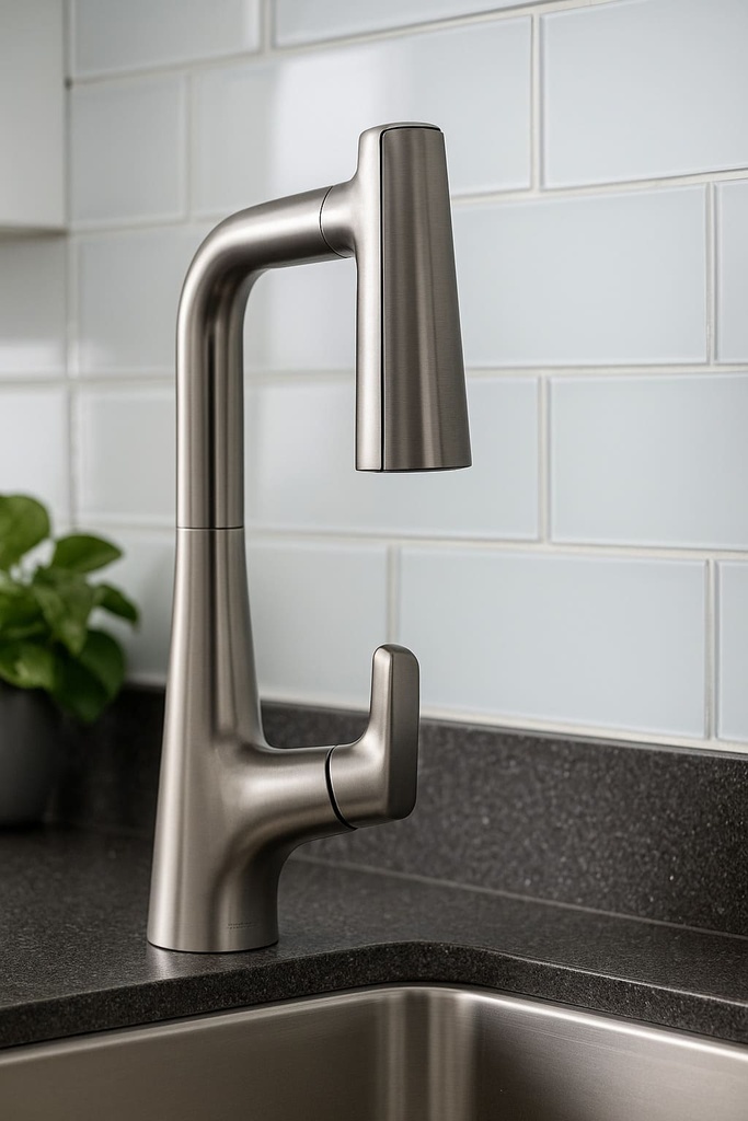 GRIFERIA PARA LAVAPLATOS MONOCONTROL LIQUID NIQUEL